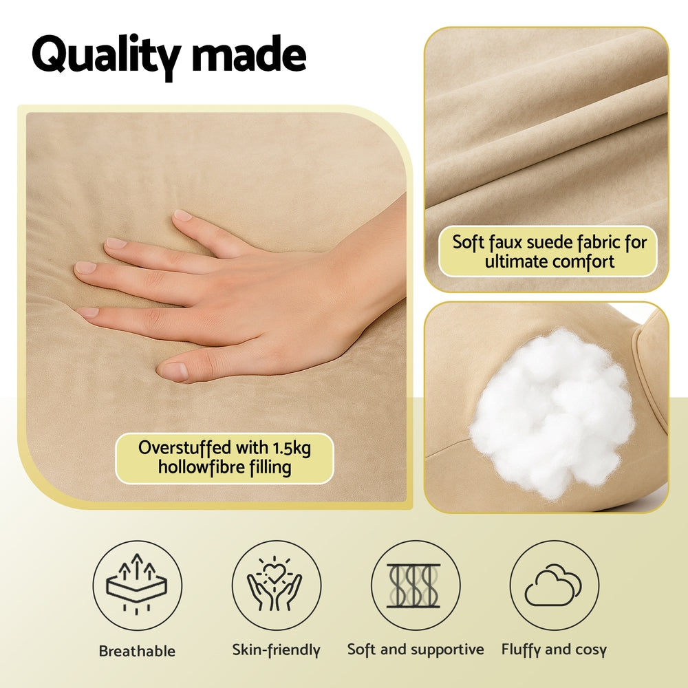 Pillows: Giselle Reading Pillow Back Rest Lumbar Support Cushion Oatmeal