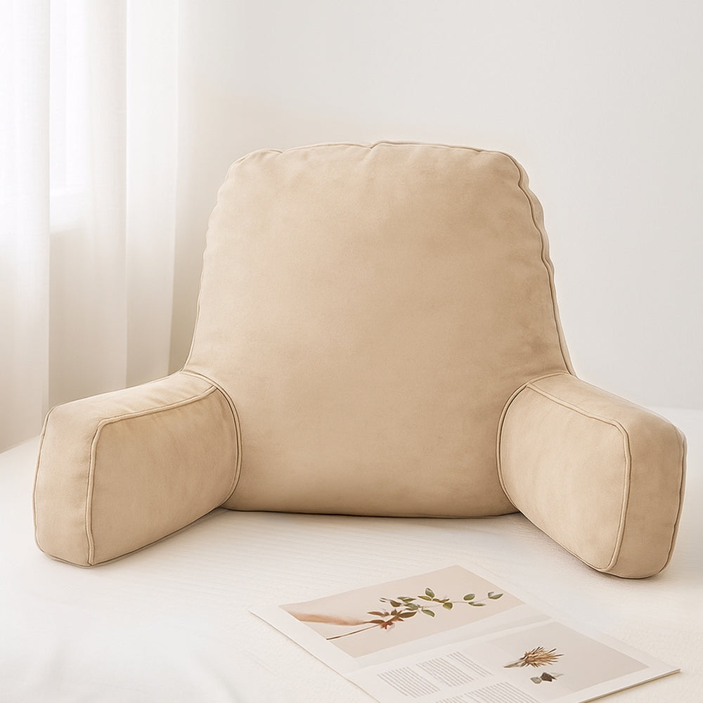 Pillows: Giselle Reading Pillow Back Rest Lumbar Support Cushion Oatmeal