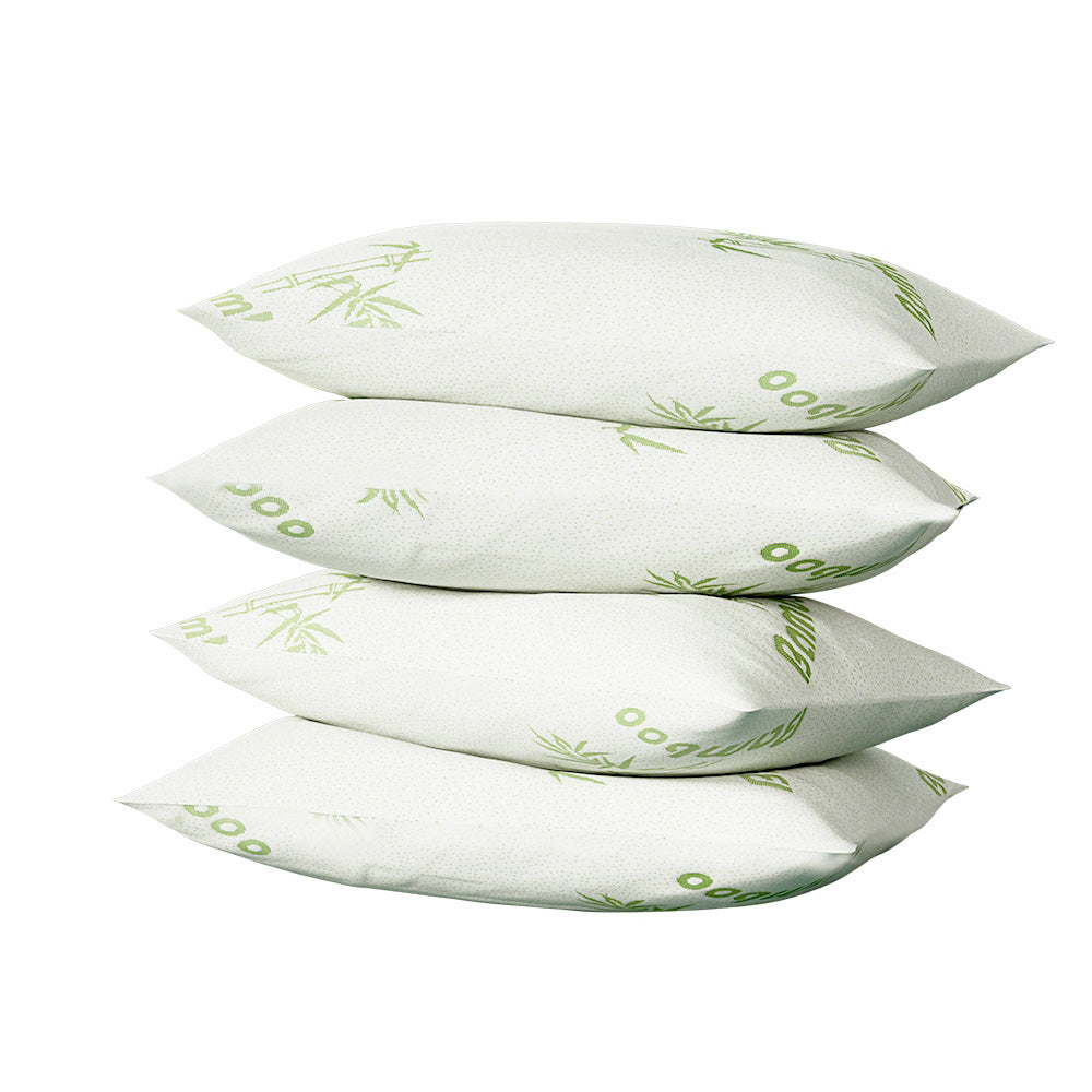 Pillows: Giselle Bedding 4 Pack Bamboo Pillow Family Hotel