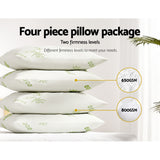 Pillows: Giselle Bedding 4 Pack Bamboo Pillow Family Hotel