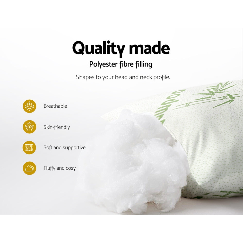Pillows: Giselle Bedding 4 Pack Bamboo Pillow Family Hotel