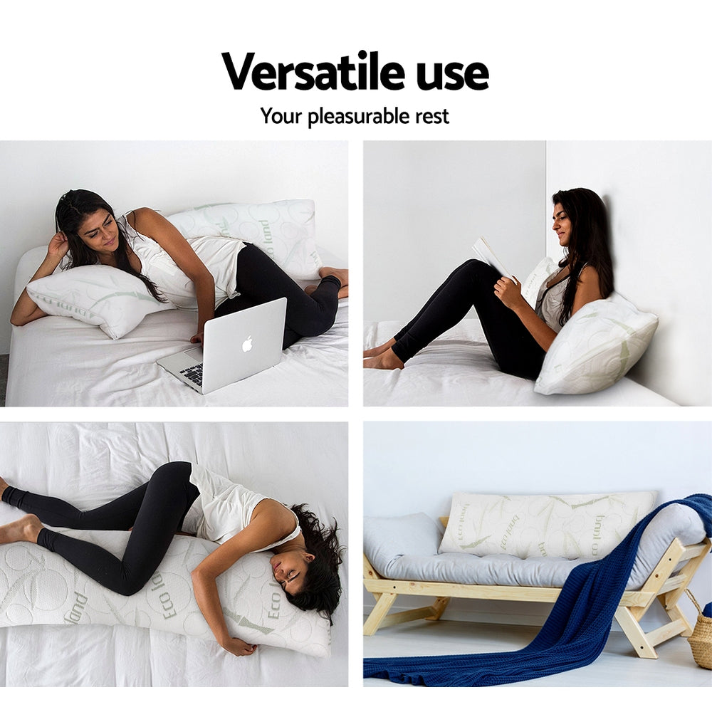 Pillows: Giselle Bedding Body Support Pillow Bamboo Cover