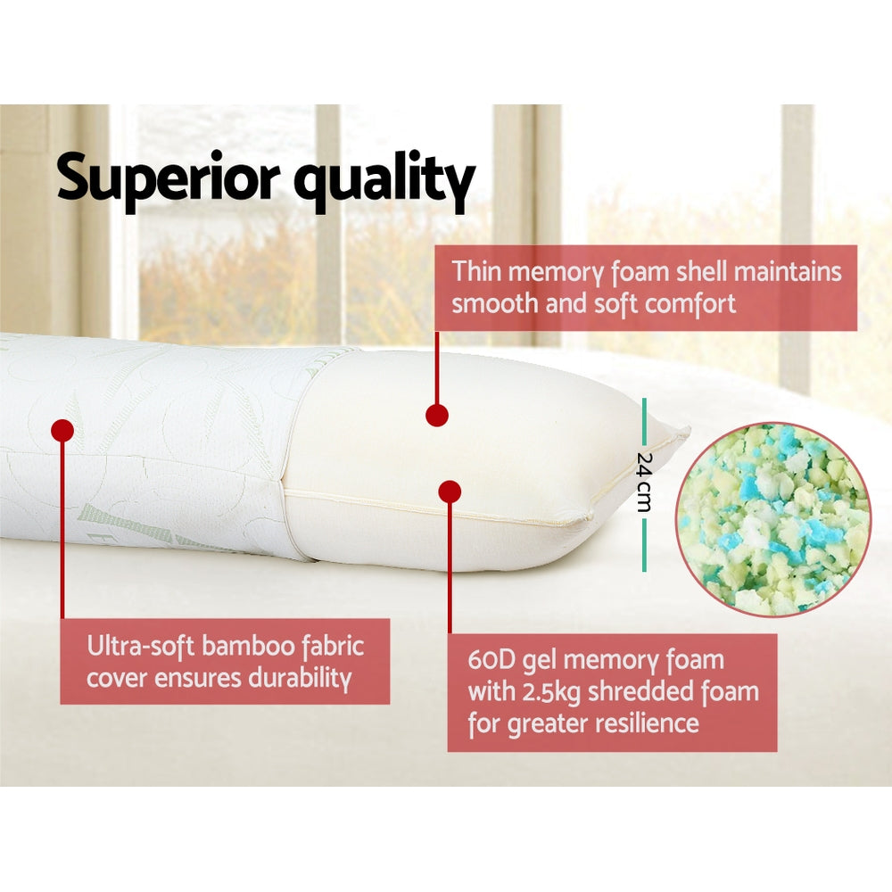 Pillows: Giselle Bedding Body Support Pillow Bamboo Cover