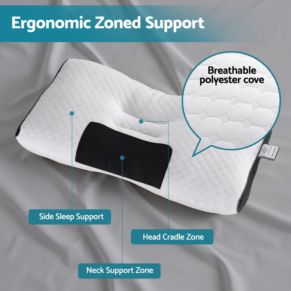 Pillows: Giselle Bedding Contour Pillow Ergonomic Neck Pillow 48X73CM