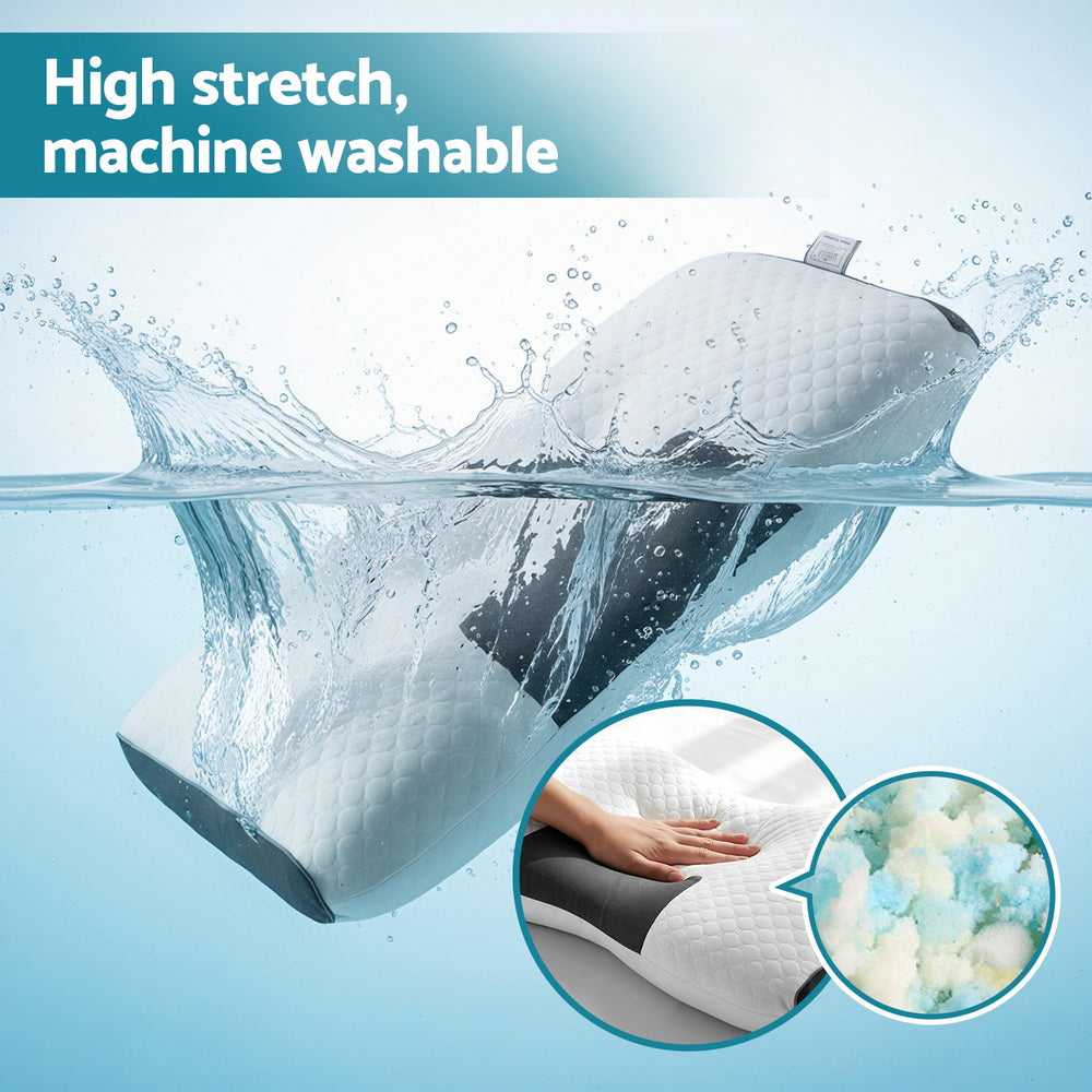 Pillows: Giselle Bedding Contour Pillow Ergonomic Neck Pillow 48X73CM