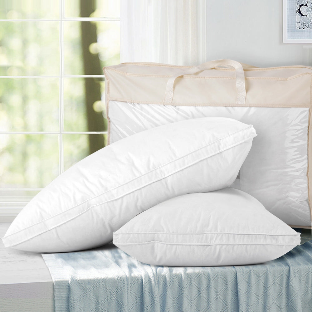 Pillows: Giselle Bedding Duck Feather Down Pillow Luxury Twin Pack