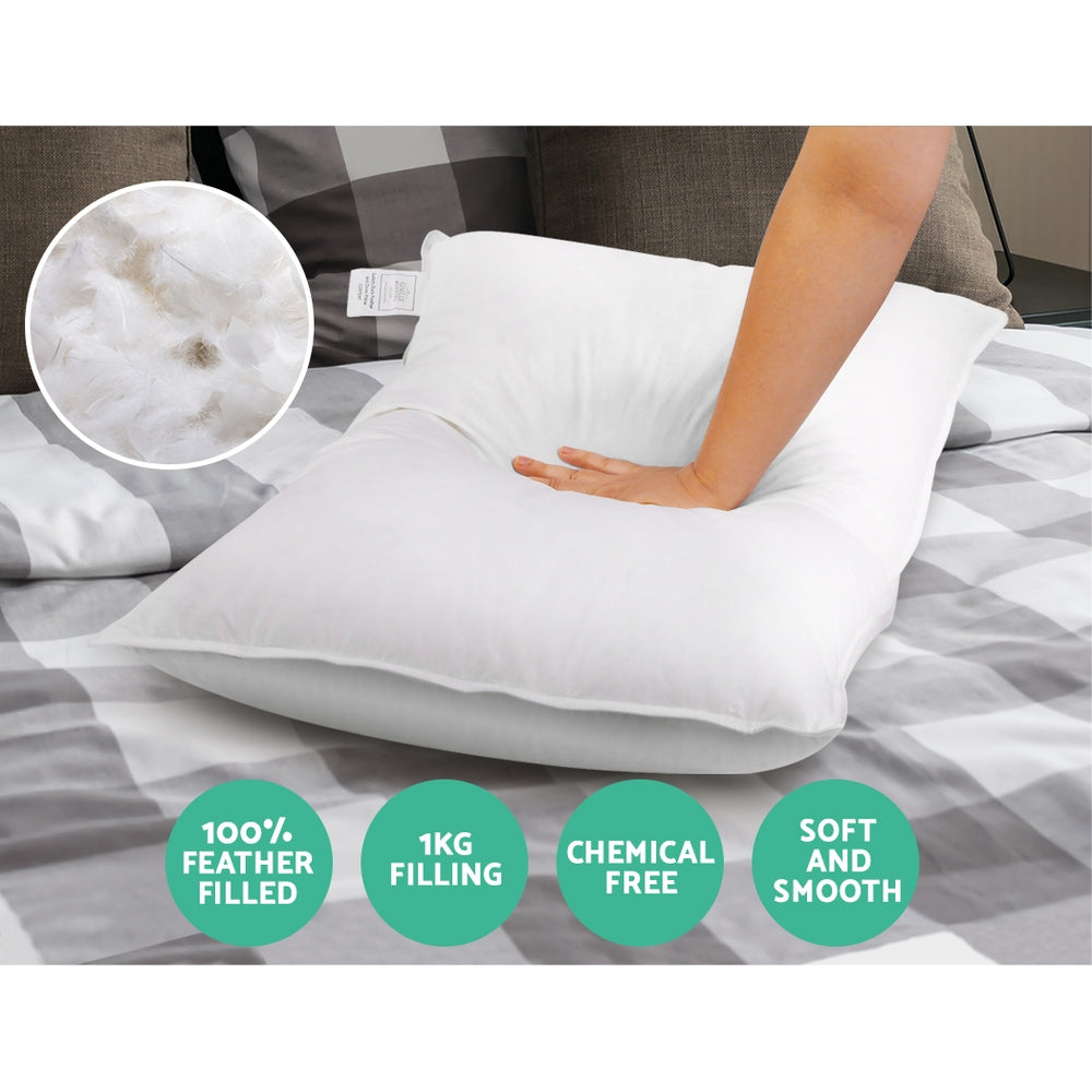 Pillows: Giselle Bedding Duck Feather Down Pillow Twin Pack