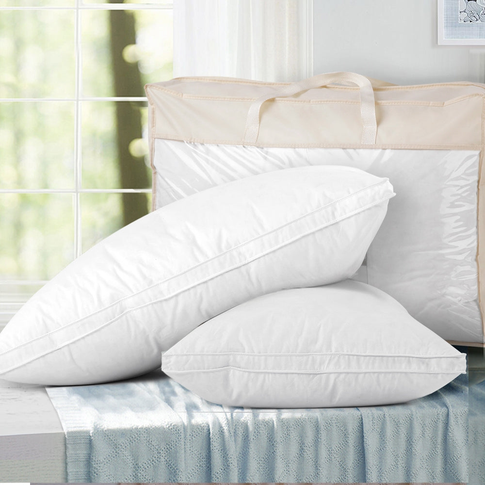 Pillows: Giselle Bedding Goose Feather Down Pillow Luxury Twin Pack