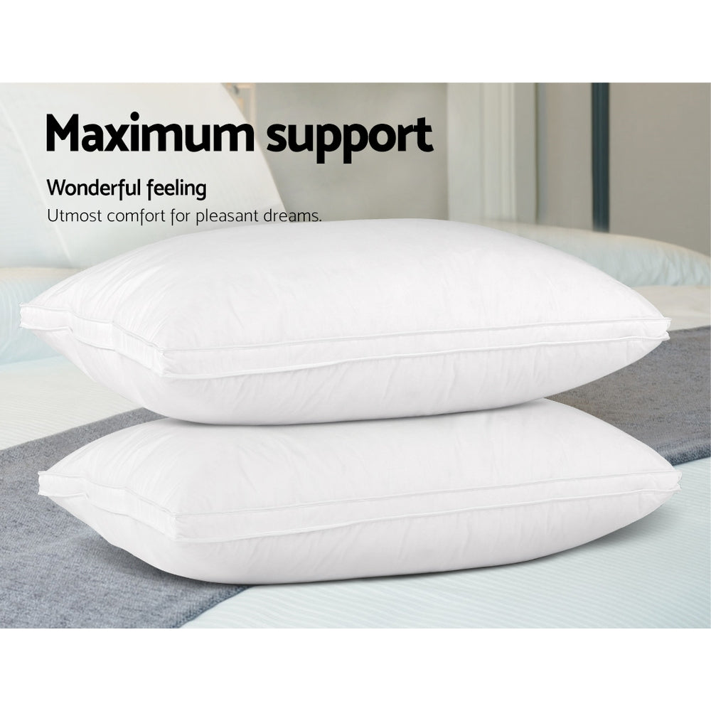 Pillows: Giselle Bedding Goose Feather Down Pillow Luxury Twin Pack