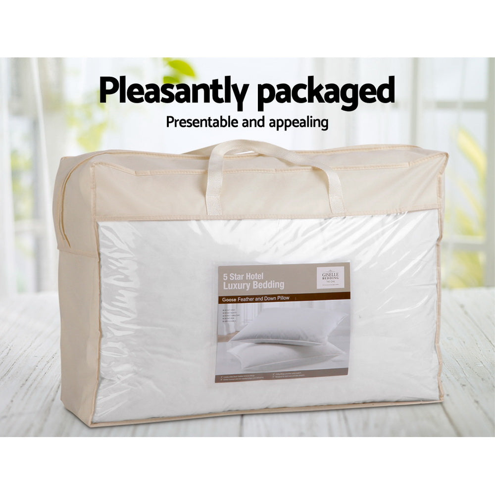 Pillows: Giselle Bedding Goose Feather Down Pillow Twin Pack