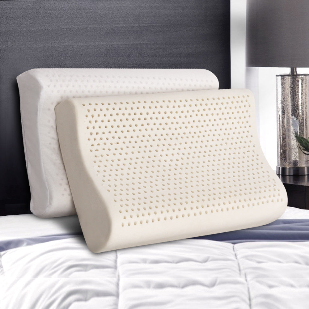 Pillows: Giselle Bedding Natural Latex Pillow 2-Zone Twin Pack