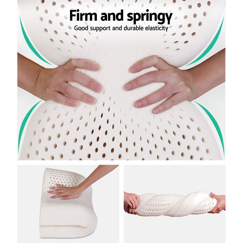 Pillows: Giselle Bedding Natural Latex Pillow 2-Zone Twin Pack