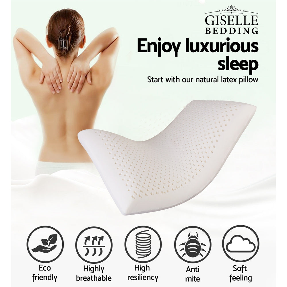 Pillows: Giselle Bedding Natural Latex Pillow Classic Twin Pack