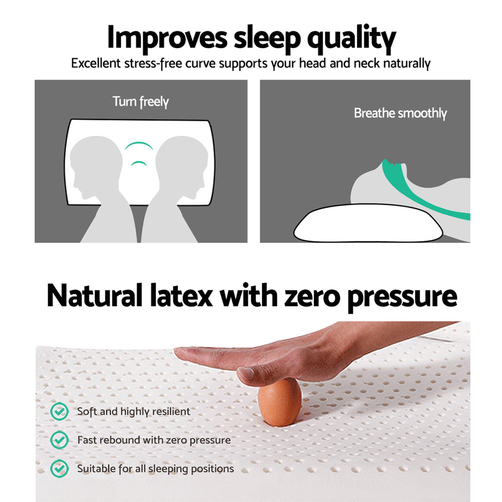 Pillows: Giselle Bedding Natural Latex Pillow Classic Twin Pack