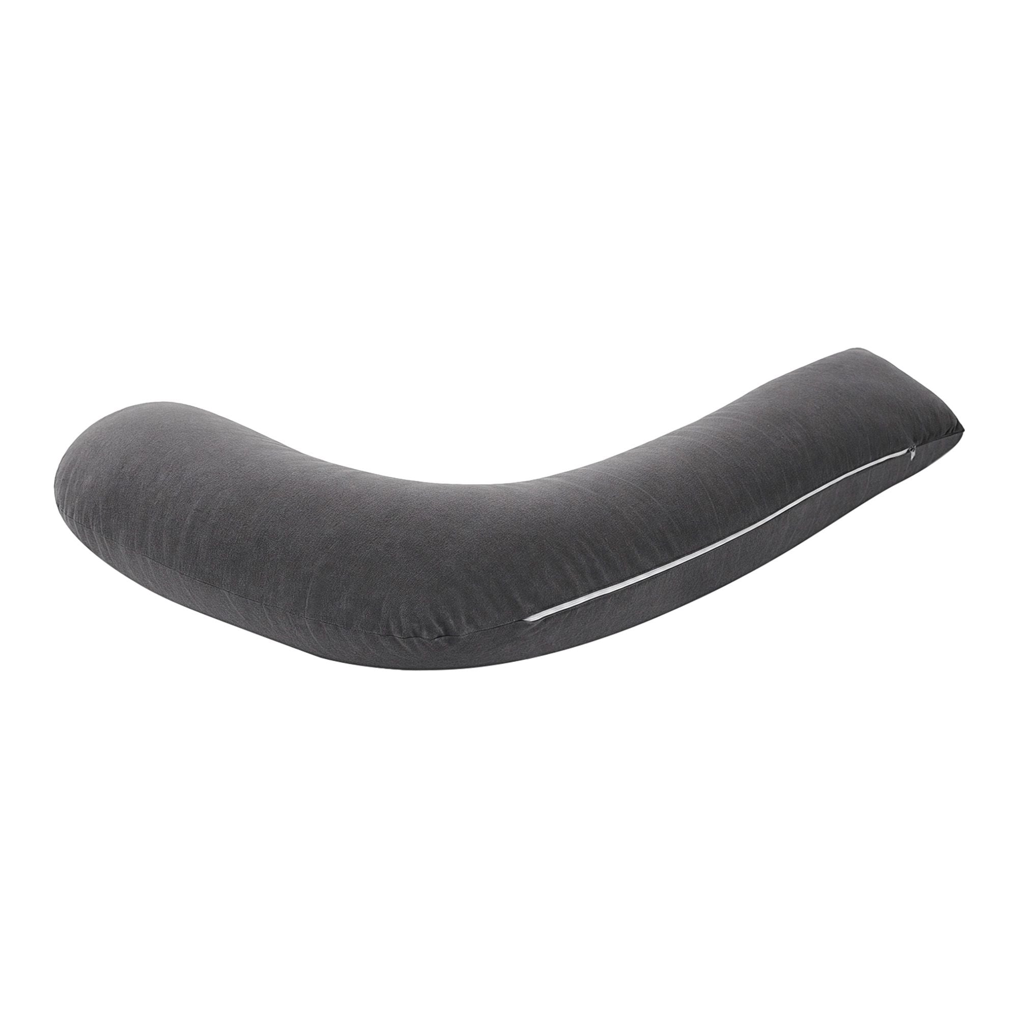 Giselle Bedding Pregnancy Pillow for Side Sleeping L-Shaped Maternity Body Pillow for Women 100% Cotton Jersey Cover for Head Neck Belly Support, 63x115 cm Grey