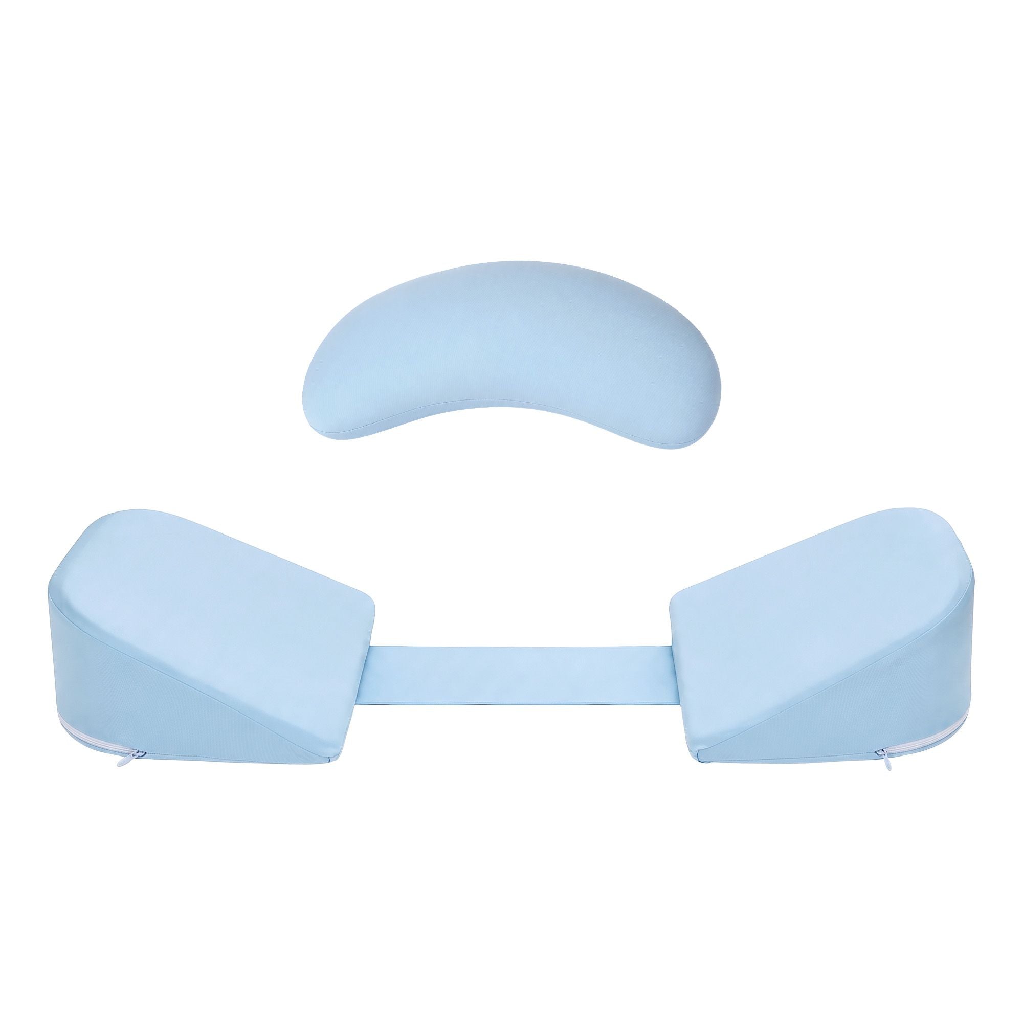 Giselle Bedding Memory Foam Pregnancy Pillow Adjustable with Concave Curve Design, Support for Back, Belly, and Hips, Blue