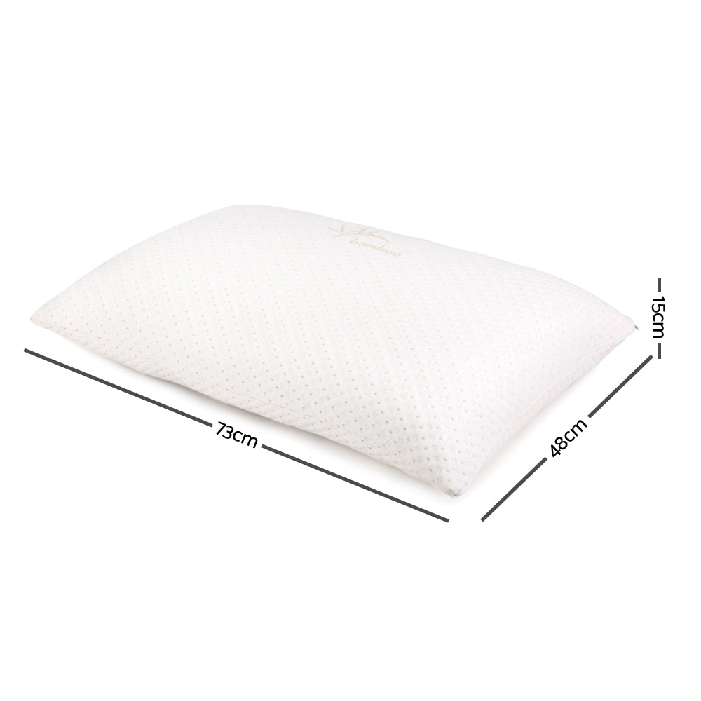 Pillows: Giselle Bedding Memory Foam Pillow Bamboo Cover Twin Pack