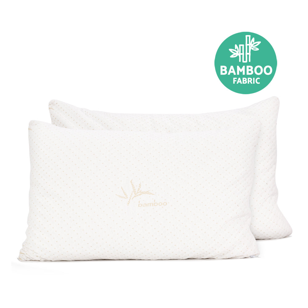 Pillows: Giselle Bedding Memory Foam Pillow Bamboo Cover Twin Pack