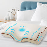 Pillows: Giselle Memory Foam Pillow Neck Cervical Butterfly Ergonomic Support White