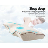 Pillows: Giselle Memory Foam Pillow Neck Cervical Butterfly Ergonomic Support White