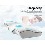Pillows: Giselle Memory Foam Pillow Neck Cervical Butterfly Ergonomic Support Grey
