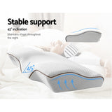Pillows: Giselle Memory Foam Pillow Neck Cervical Butterfly Ergonomic Support Grey