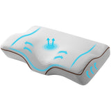 Pillows: Giselle Memory Foam Pillow Neck Cervical Butterfly Ergonomic Support Grey