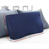 Pillows: Giselle Memory Foam Pillow Neck Cervical Butterfly Ergonomic Support Navy