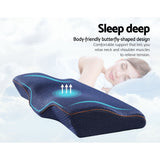 Pillows: Giselle Memory Foam Pillow Neck Cervical Butterfly Ergonomic Support Navy
