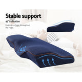 Pillows: Giselle Memory Foam Pillow Neck Cervical Butterfly Ergonomic Support Navy
