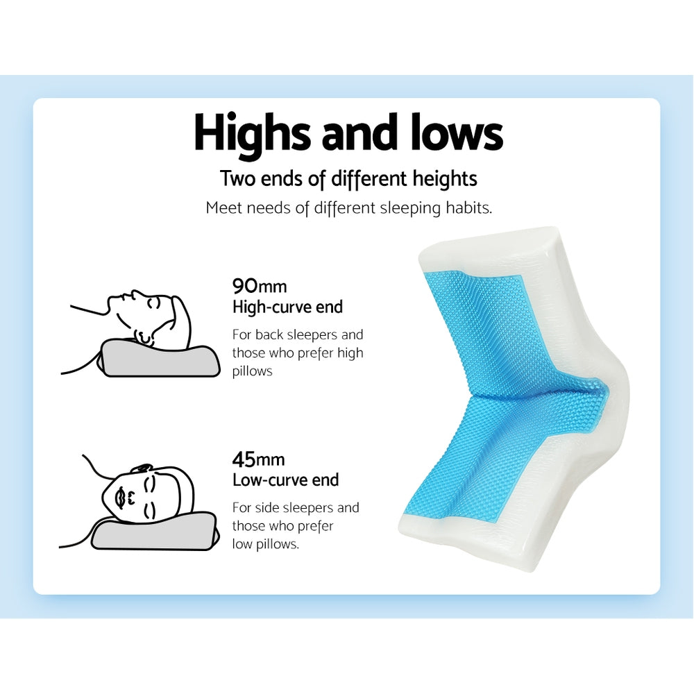 Pillows: Giselle Cervical Pillow Memory Foam Contour Pillow Neck Support Cool Gel