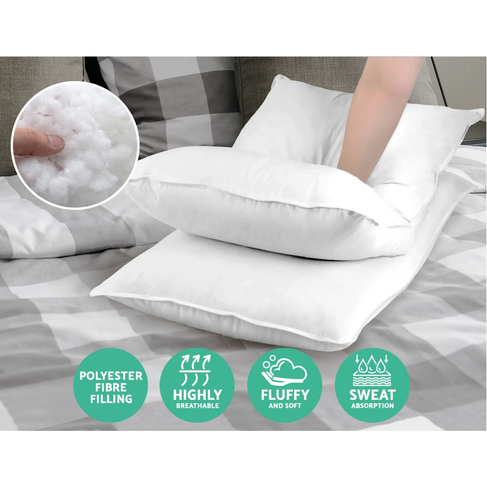 Pillows: Giselle Bedding 4 Pack Bed Pillow Family Hotel 48X73CM