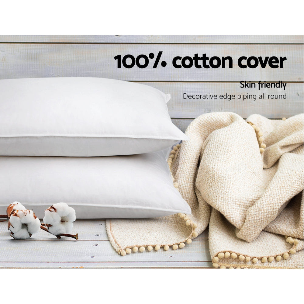 Pillows: Giselle Bedding 4 Pack Bed Pillow Family Hotel 48X73CM