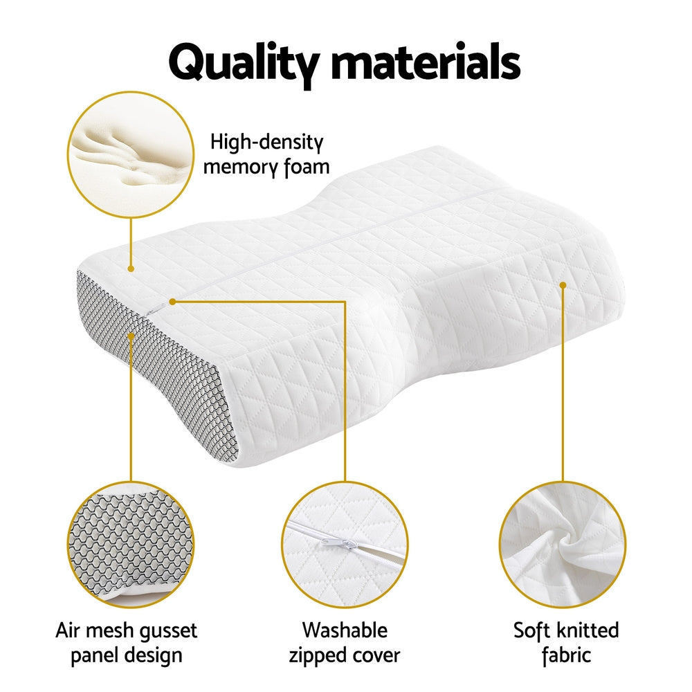 Pillows: Giselle Memory Foam Pillow Contour Neck
