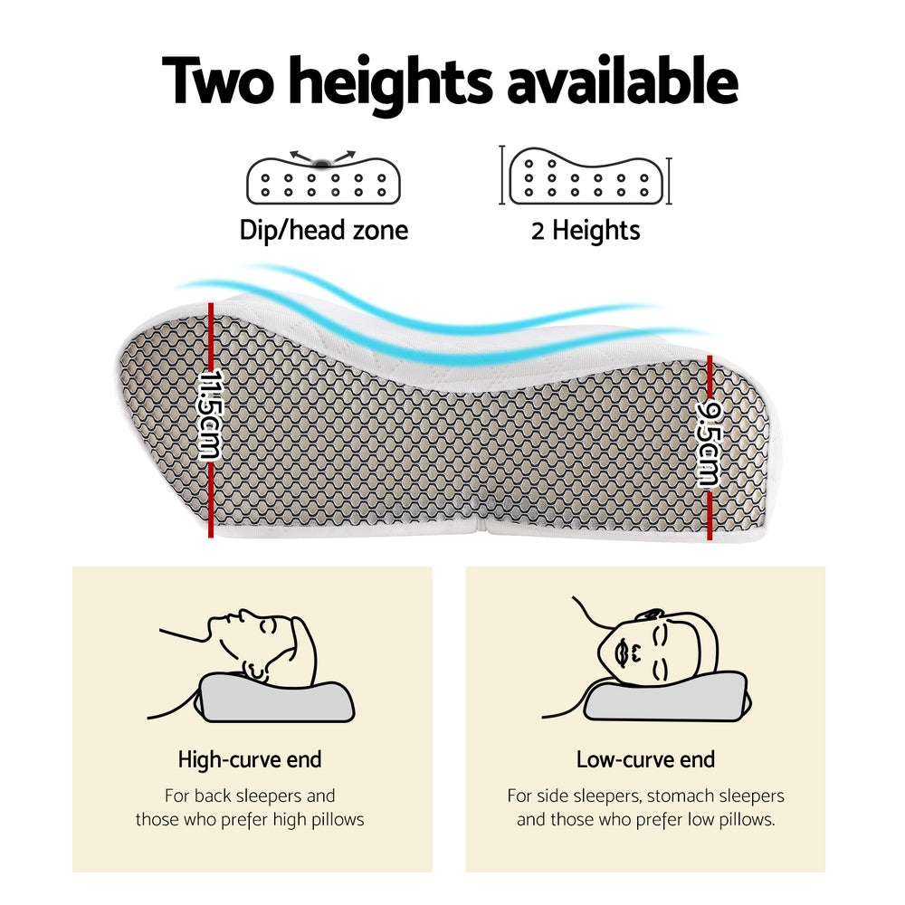 Pillows: Giselle Memory Foam Pillow Contour Neck