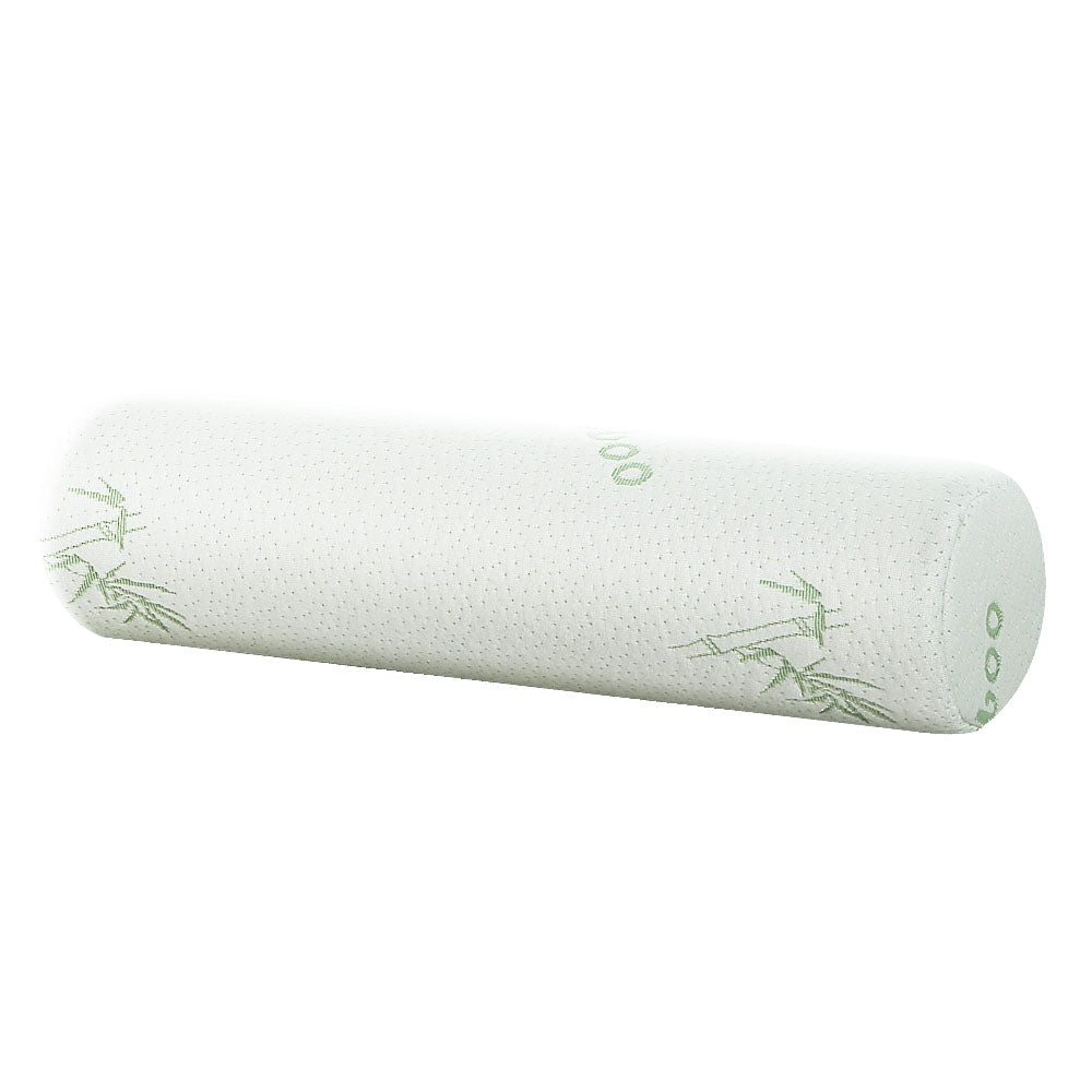 Pillows: Giselle Bedding Memory Foam Neck Roll Pillow Bamboo Cover