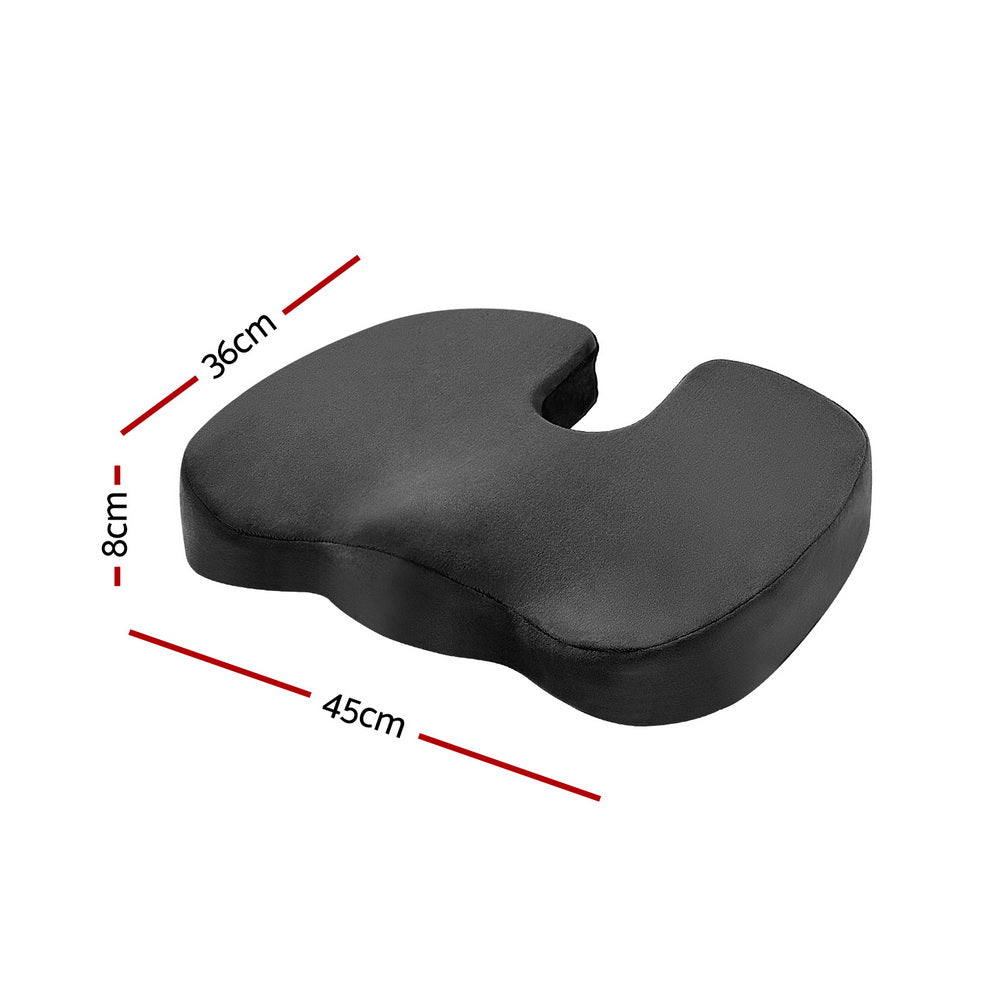 Back Care: Giselle Bedding Seat Cushion Memory Foam Pillow Back Pain Relief Chair Pad Black