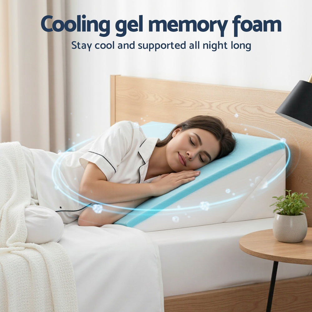 Pillows: Giselle Bedding Adjustable Wedge Pillow Grey