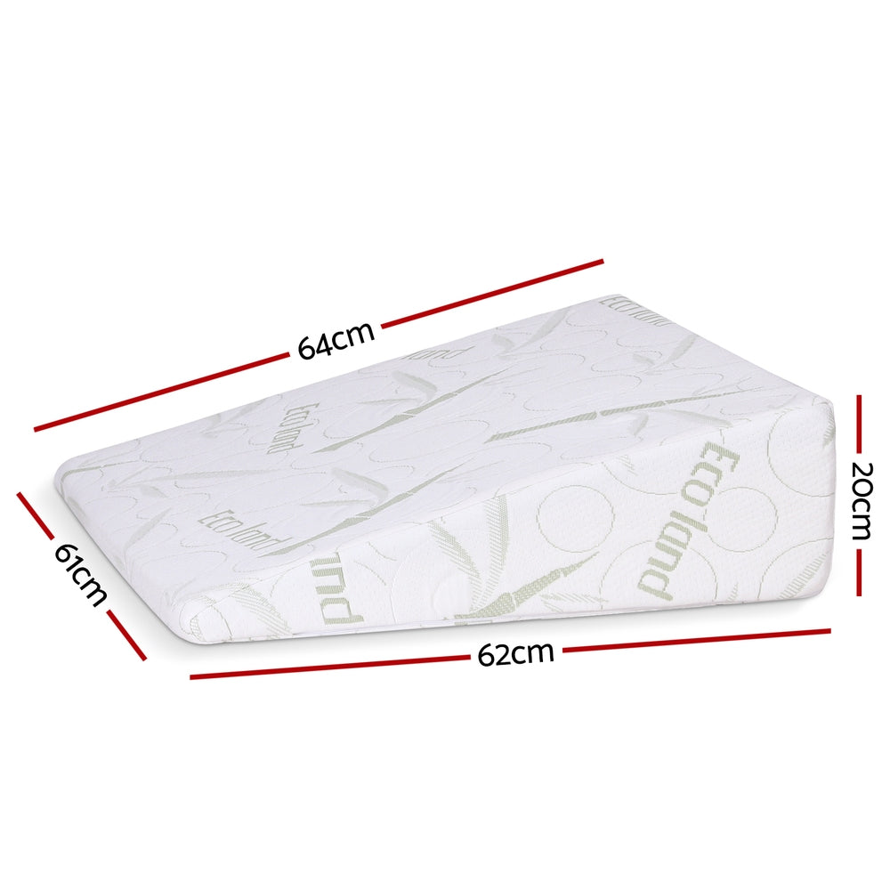 Pillows: Giselle Bedding Wedge Pillow Gel Memory Foam Ergonomic Support Bamboo Cover
