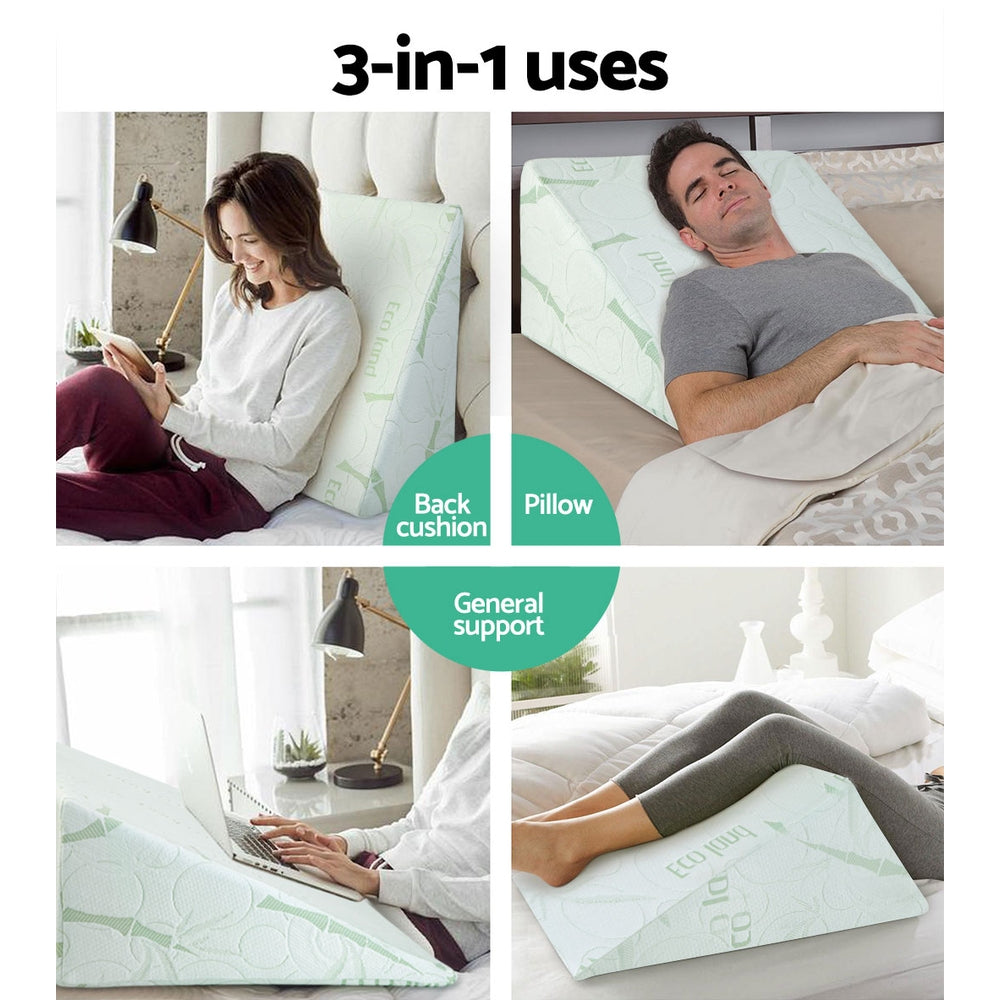Pillows: Giselle Bedding Wedge Pillow Bamboo Cover