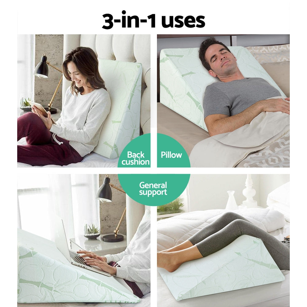 Pillows: Giselle Bedding Wedge Pillow Bamboo Cover Twin Pack