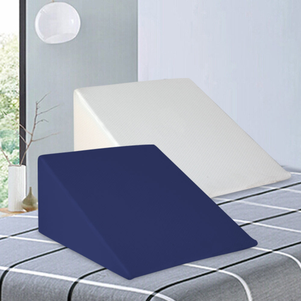 Pillows: Giselle Bedding Wedge Pillow White & Blue