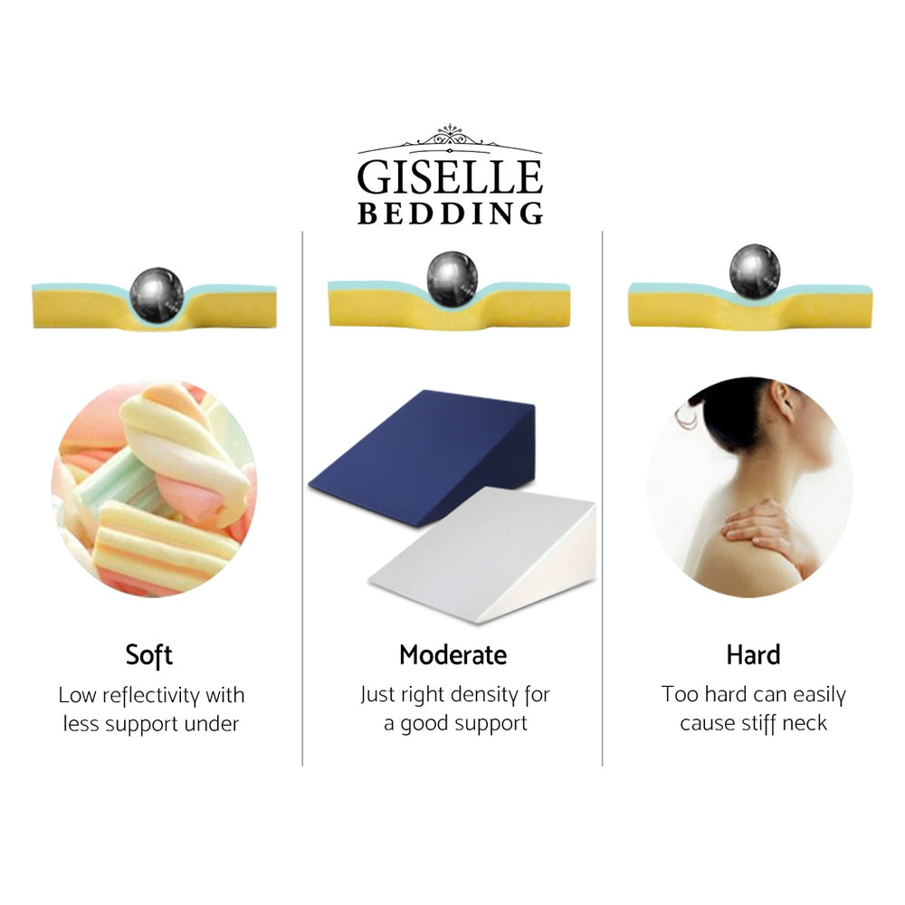 Pillows: Giselle Bedding Wedge Pillow White & Blue
