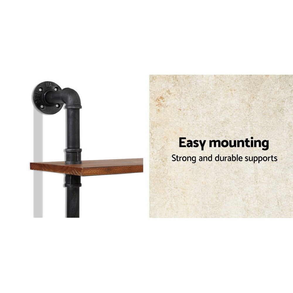 Kitchen & Bathroom DIY: Artiss Floating DIY Pipe Shelf 5 Tiers - ISSA