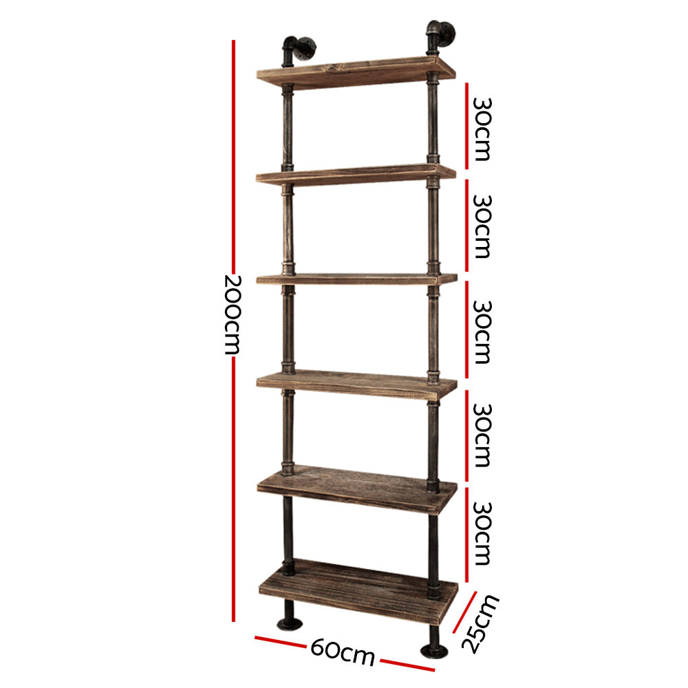 Kitchen & Bathroom DIY: Artiss Floating DIY Pipe Shelf 6 Tiers - IDA