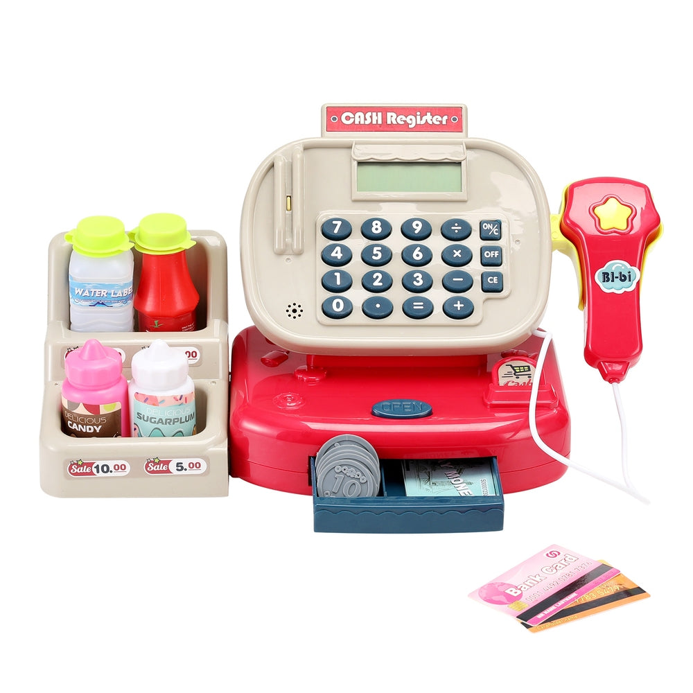 Pretend Play: Keezi Kids Cash Register Calculator Pretend Play Shops Money Checkout Toys Set