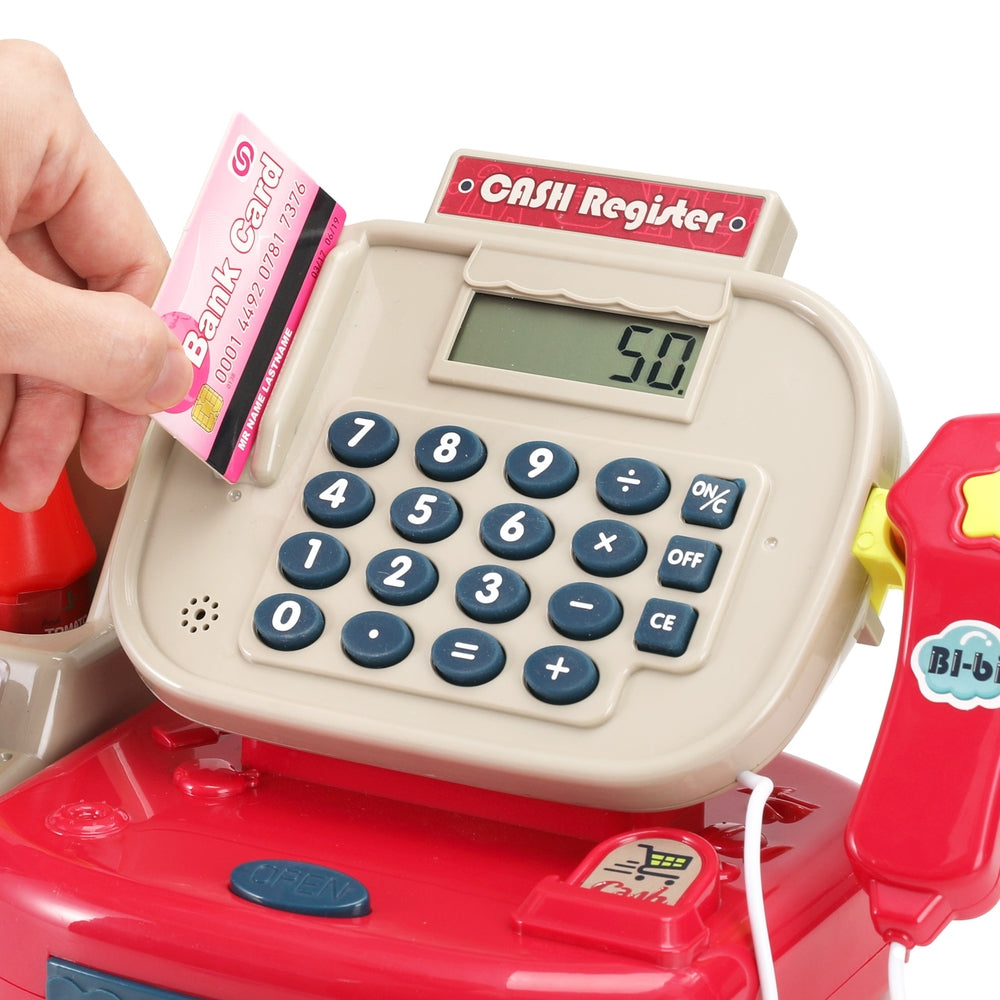 Pretend Play: Keezi Kids Cash Register Calculator Pretend Play Shops Money Checkout Toys Set