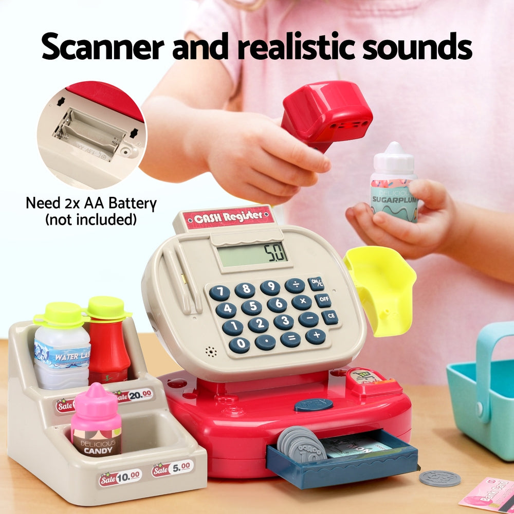 Pretend Play: Keezi Kids Cash Register Calculator Pretend Play Shops Money Checkout Toys Set