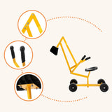 Pretend Play: Keezi Kids Ride On Car Digger Bulldozer Sandpit Play Toys Rotate Seat Yellow