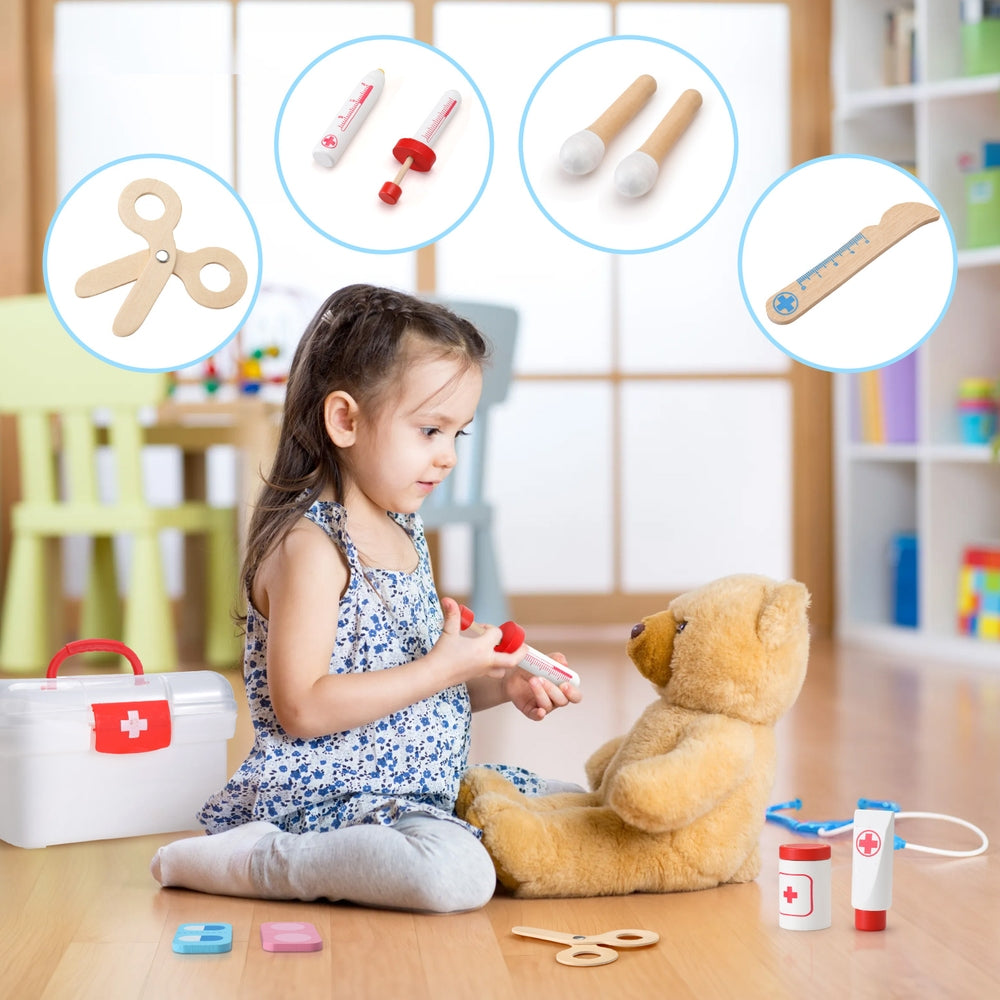 Pretend Play: Keezi Kids Doctor Nurse Medical Case Pretend Play Set Stethoscope Medicine Toys